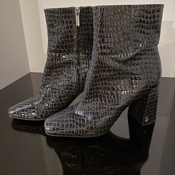 Sam Edelman Snake Bootie Size 10 Dark Gray - Picture 1 of 8